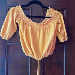 Yellow off the shoulder top